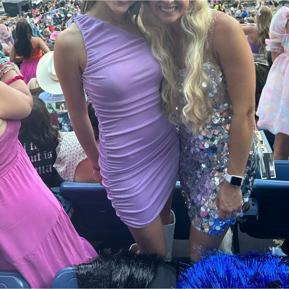 Lavender one shoulder dress​​
